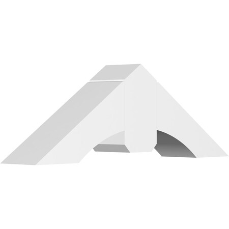 Ekena Millwork Archdale Architectural Grade PVC Gable Bracket, 36"W x 12"H x 6"D x 6"F, 8/12 Pitch GBP036X12X0606ARC00